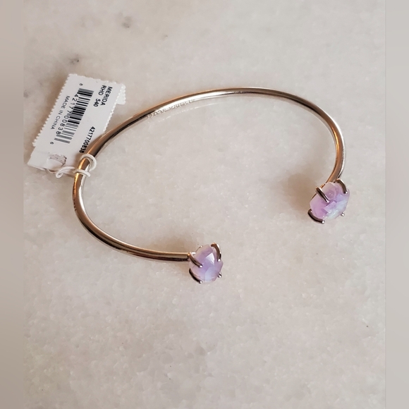 KENDRA SCOTT Merida Silver Pinch Cuff Bracelet in Amethyst Dichroic NWT - Picture 7 of 8